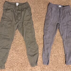 H&M Cargo Pants Slim Fit Men’s Size Small Khaki Green and Grey - 2 Pair Used
